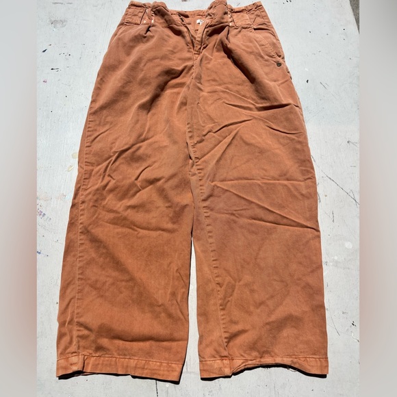 Women's Roxy Pants Orange Wide Leg High Waist XS Surf Pocket 90s Skate Retro - Picture 1 of 16
